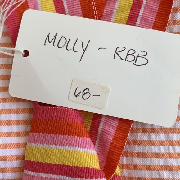 Mollie B Tote & Matching Skirt Set – Pink Orange Seersucker with Ribbon - Picture 12 of 12